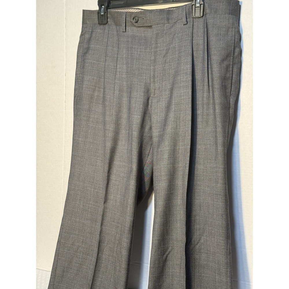 RALPH LAUREN Men's 34X 30 Gray Dress Pants Pleated‎ Cuffed Pre-owned Excellent - Picture 2 of 12